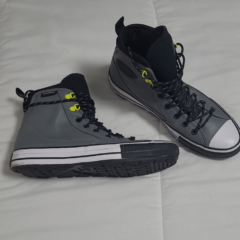 Converse Gray and Black High-Top Sneakers